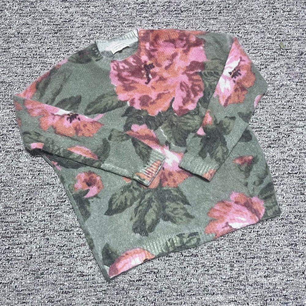 Sezane floral wool sweater - sz L - FREE SHIP